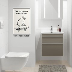 Frog Poster, Quote Off To Commit Tomfoolery Canvas Wall Art, 8x12in Unframed