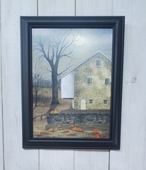 Billy Jacobs «Autumn Moon» pumpkins in fall autumn Framed 12×16 wall picture
