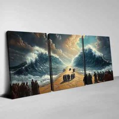 3pcs Ancient Beautiful Sea Division with People Wall Art Canvas Unframed/Framed