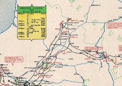 1945 Route Map Trek 5th Armored Division in Europe World War II WW2 Poster