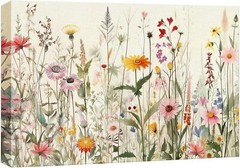 Wall26 Floral Canvas Print Wildflowers Botanical Minimalist Modern Art
