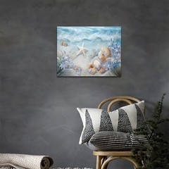 Beach Seashell Bathroom Wall Art Coastal Starfish Pictures Wall Decor Modern …