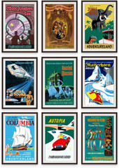 Vintage Disney Posters – Disneyland Ride Posters, Disney Home Decor Adult, Vinta