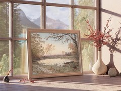 Vintage Wall Art, Farmhouse Wall Decor Fall Pond Wall Painting Canvas Prints …