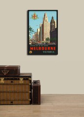 1940s Melbourne Victoria Australia Vintage Style Travel Poster – 24×36