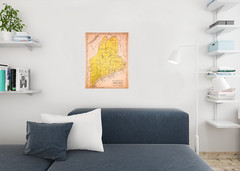 Map of Maine 1852 Vintage Cool Wall Decor Art Print Poster 24×36
