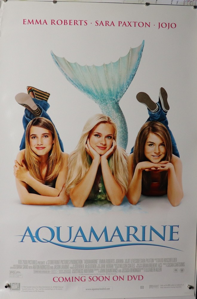 AQUAMARINE Movie POSTER 27″X40″ Emma Roberts, JoJo, Sara Paxton NOS (b980)