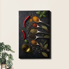 Vintage Spices Still Life Spoons Print Cotton Dad Hat Baseball Cap Adjustable