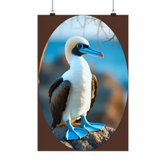 Blue-Footed Booby Coastal Bird Wall Art Matte Poster Museum-Grade Print