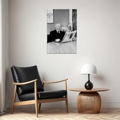 619285 Alfred Hitchcock Reading Newspaper Wall Print Poster
