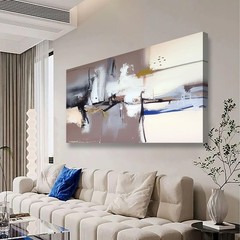 Neutral Abstract Canvas Wall Art 40×20 Inches Framed Beige Brown Black Textur…