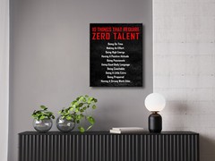 Motivational 10 Things that Require Zero Talent Office Positive Quotes Wall Art
