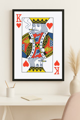 INSPIRELO KING OF RED HEARTS PLAYING CARDS BEST QUALITY WALL PRINT POSTER CANVAS