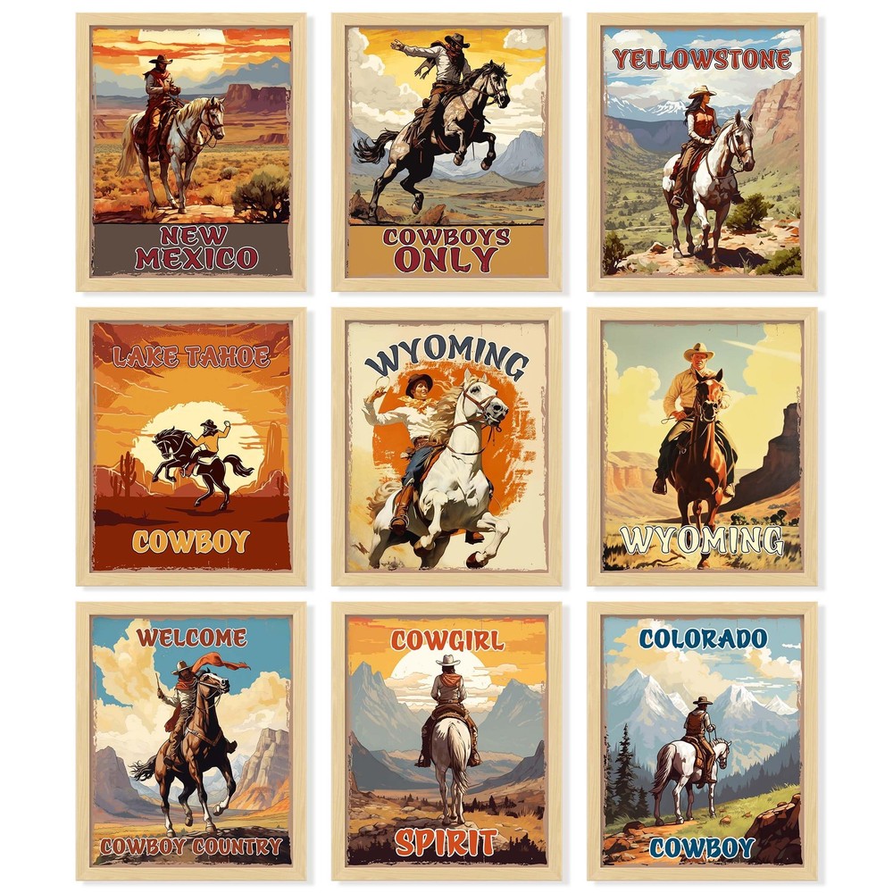 97 Decor Western Cowboys Poster – Vintage Cowboy Decor, Cowboy Western Wall Deco