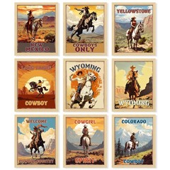 97 Decor Western Cowboys Poster – Vintage Cowboy Decor, Cowboy Western Wall Deco