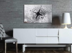Wall26 – Compass on Shabby Wall Gallery – Canvas Wall Art Home Decor – 16″ x 24″