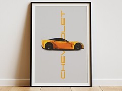 Chevrolet Corvette Z06 Poster – Z06 Print – Car Print – Car Wall Art – Car Poste