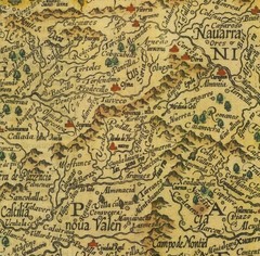 Ancient 1590 One of the Earliest Map Of Spain; 100% Cotton Canvas, Wooden Hanger