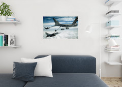 Military Aircraft Aerial Refueling Photo Art Print Poster 24×36 inch