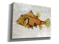 Epic Graffiti ‘Gold Turret Fish’ by Fab Funky Giclee Canvas Wall Art