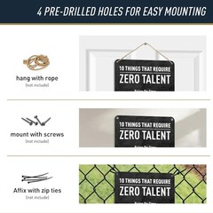 10 Things That Require Zero Talent Tin Metal Sign Wall Art Decor 8×12