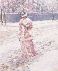 Lady In Pink by Childe Hassam, Art Print Poster 24″ x 18″ 702
