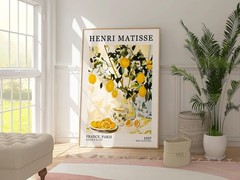 Lemon Tree Botanical Print, Modern Cutout Style Wall Art for Home Decor