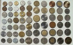 COINS OF THE WORLD GLOSSY POSTER PICTURE PHOTO currency money pounds euro 22