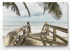 Canvas Wall Art The Palm Trees to the Sea, Made to Order in the USA! 48x32x1.5″