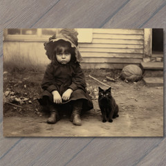 Art Print Children Scary Vintage 19th Century Horror Playful Cats