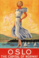 The Capital Of Norway Oslo Travel Lady Vintage Wall – POSTER 20×30