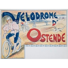 Velodrome d’Ostende, c. 1895, Original Vintage Cycling Poster, Bicycling