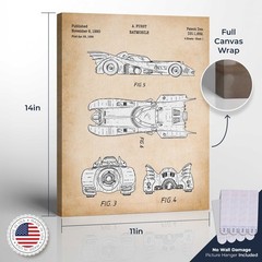 Batman Gifts for Men, batman Decor, Batmobile Patent Canvas Print