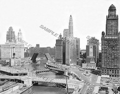 Chicago Illinois Skyline and Chicago River 8 X 10 Glossy Photo