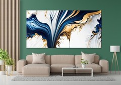 Marble Art, Blue Marble Art, Abstract Canvas Art,Gold Abstract Wall art Canvas