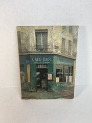 Mated Cafe Bar by Chiu Tak-Hak print on Burlap Canvas 8 1/8” H x 6 1/4” W