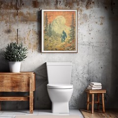 Retro BIGFOOT Fine Art Print, Sasquatch Botanical Poster, Cryptid Yeti Decor