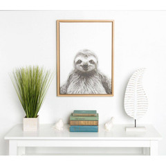 24 In. X 18 In. «Sloth» by Tai Prints Framed Canvas Wall Art