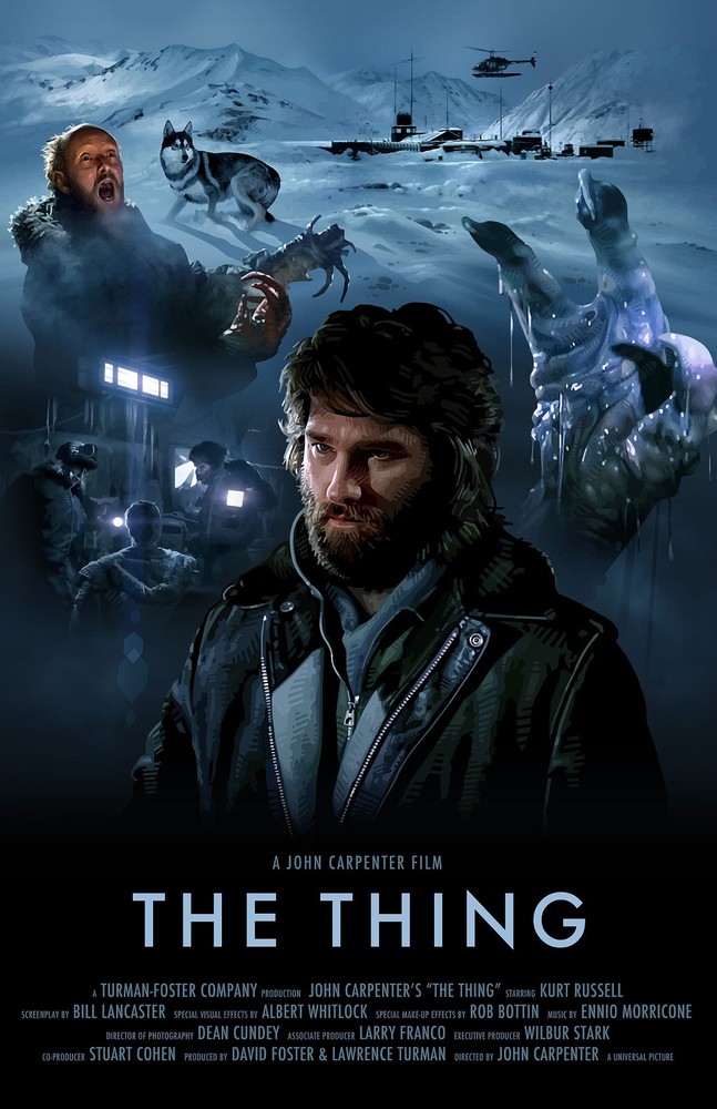 AA5470 The Thing Film By John Carpenter 1982 Blue Movie Poster 11×17
