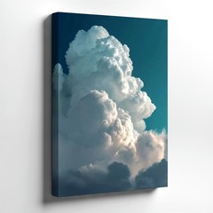 Wall Art White Cumulus Cloud Sky Print Blue Atmospheric Nature Poster Decor