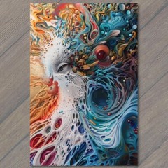 Art Print Man Surrealism Creepy Crazy Bright Colors Weird Strange Wild Unusual