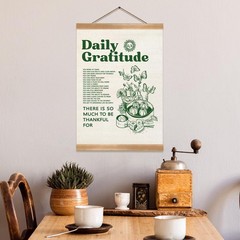 ZTGDA Gratitude Wall Art Vintage Decor,Retro Poster for 16″L x 12″W, Green