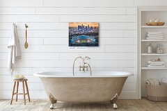 Los Angeles Dodgers Baseball Stadium, LA Skyline Urban Cityscape Photo