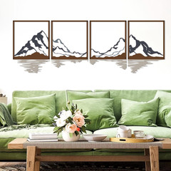 4 Pcs Metal Mountain Wall Art Decor Sculpture Living Room Bedroom Office Indoor