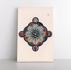 Mandala 105 by Carl Jung Classic Painting Print on Framed Canvas Wall Art