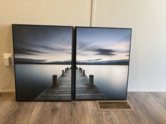 Set of 2 Framed Multi-Part Horizontal Pier Over Water Landscape Print Wall Art