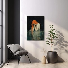 Mermaid Canvas Art «Where Dreams Die» Fantasy Siren Painting Gift for Her