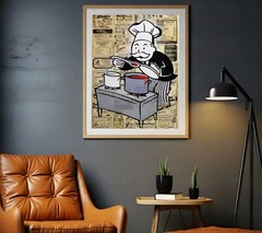 Alec Monopoly Bon appetit Art Print | Mounted Canvas | Framed Canvas |Acrylic