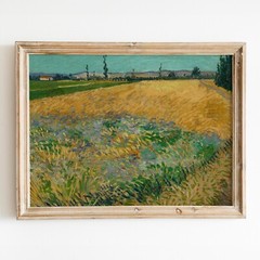 Wheatfield (1888) by Van Gogh Impressionism Wall Art Poster Print