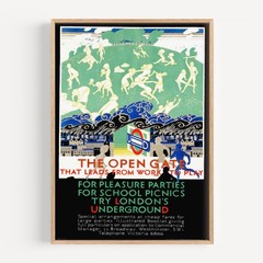 The Open Gate that Leads from Work to Play 1922 Retro Travel Poster